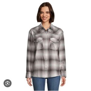 LEVI'S DYLAN WESTERN VALENICIA PLAID SHIRT SIZE XL NWT